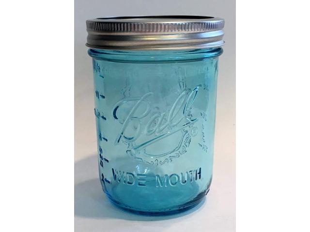 Ball Mason Jar 16 Oz Aqua Blue Glass Wide Mouth Kitchen