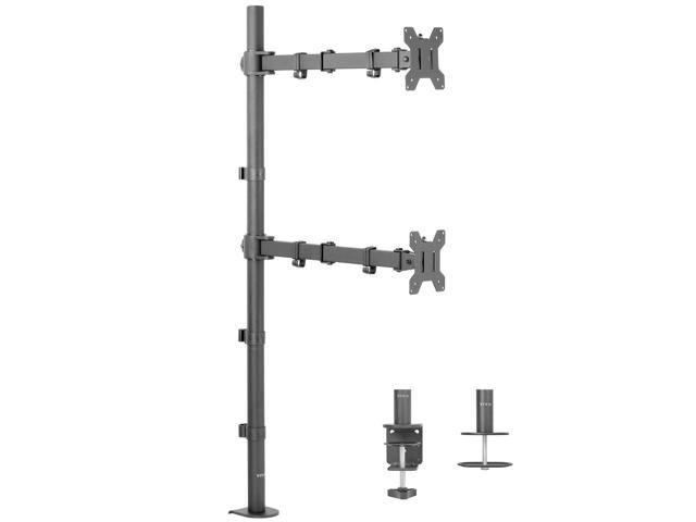 Vivo Extra Tall Vertically Stacked Dual Monitor Desk Mount Stand