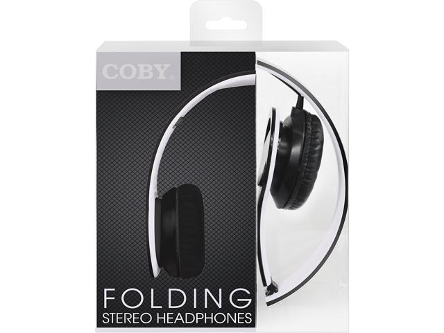 Coby Folding Stereo Headphones, White (CVH-801-WHT)