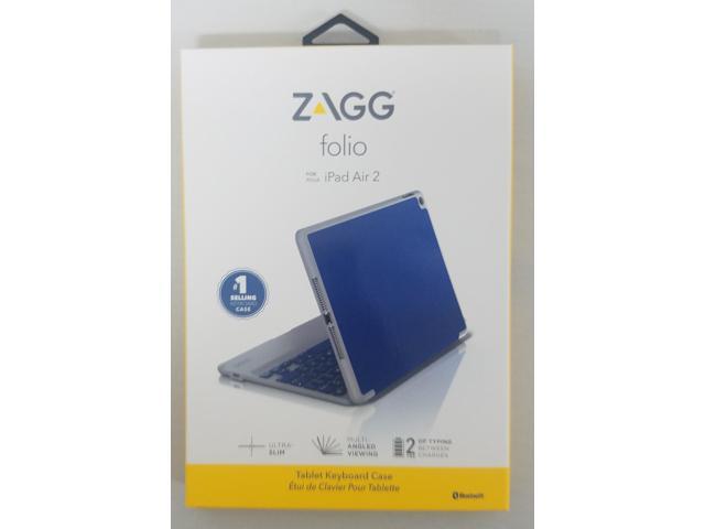 ZAGG Blue Folio for iPad Air 2 Non-Backlit Keyboard Case Model ID6ZFN-BL0