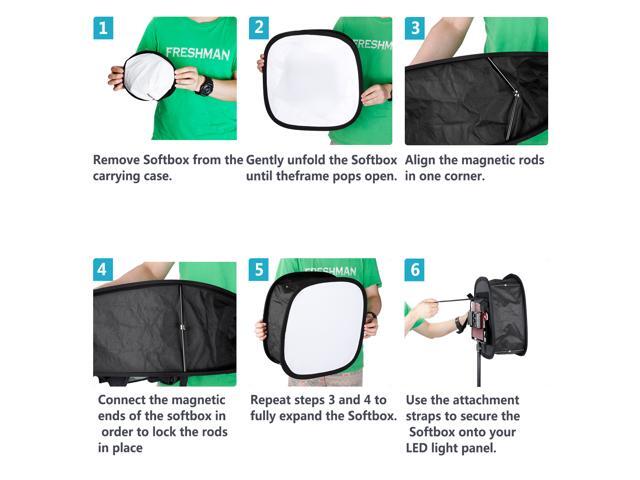 Inner 5.6x6.8 inches Outer 16x6.9 inches with Strap Attachment and Carrying Bag for Photo Studio Portrait Video Shooting Neewer Collapsible Softbox Diffuser for 660 LED Panel