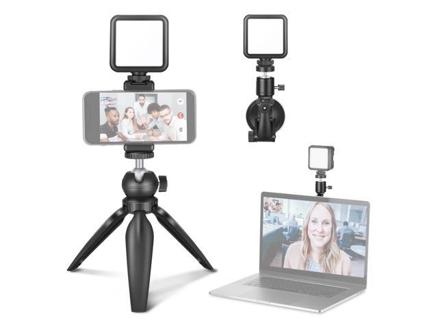 Black Live Streaming,Video Light with Upgrade Suction Cup Video Conference Lighting Kit Zoom Calls Self Broadcasting Laptop Light for Video Conferencing 