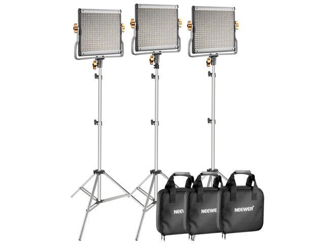 Dimmable Bi-Color LED Panel with U Bracket 3200-5600K, CRI 96+ Neewer 480 LED Video Light and Stand Lighting Kit and 75-Inch Light Stand for Photo Studio Portrait YouTube Video Photography