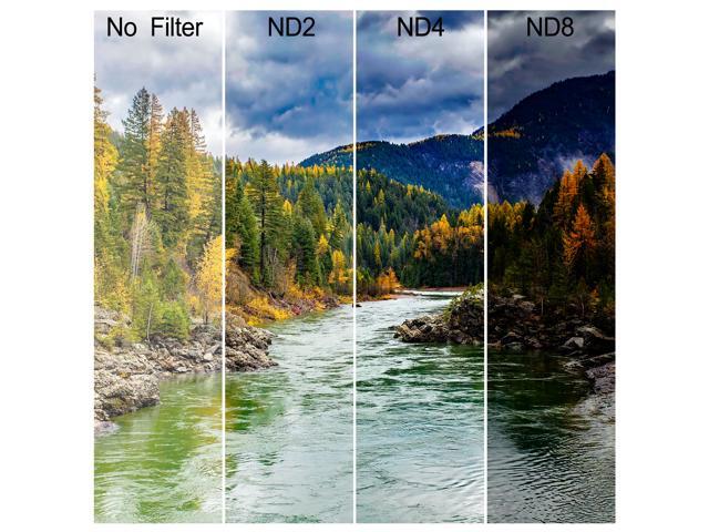 Neewer 72MM Ultra Slim ND2-ND400 Fader Neutral Density Adjustable Lens Filter for Camera Lens with 72MM Filter Thread Size Made of Optical Glass and Aluminum Alloy Frame