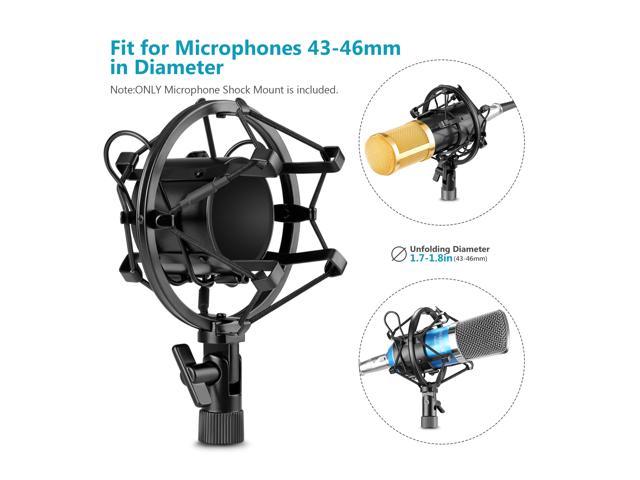 Idea for Radio Broadcasting Studio Voice-over Sound Studio and Recording Neewer Universal Microphone Shock Mount Holder Anti Vibration Suspension for Condenser Microphone 
