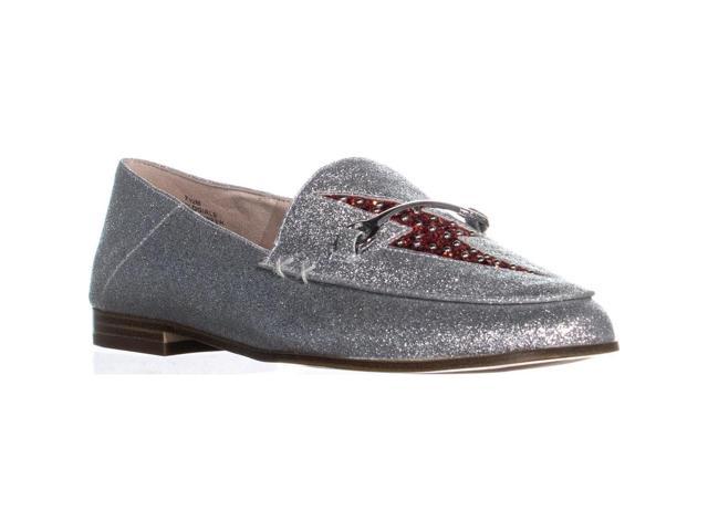 nine west silver loafers