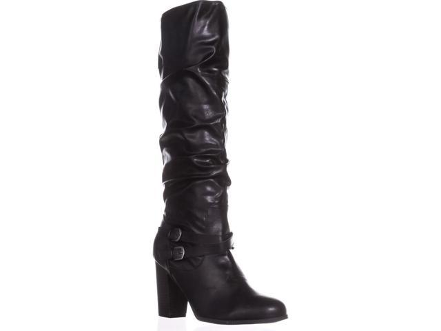 black knee high slouch boots