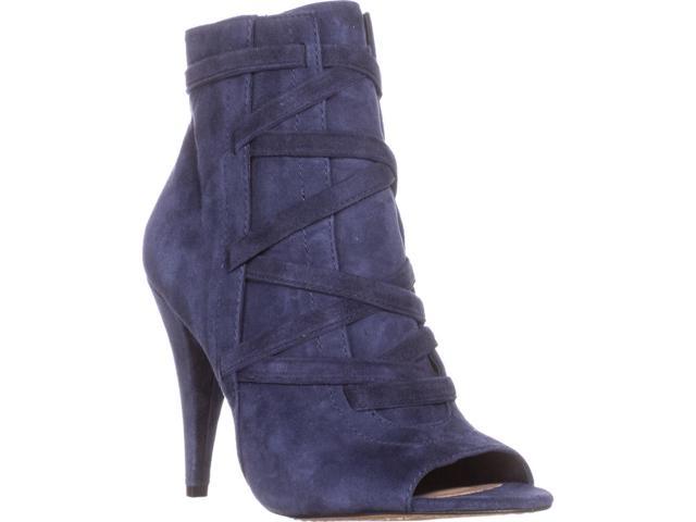 navy suede peep toe shoes