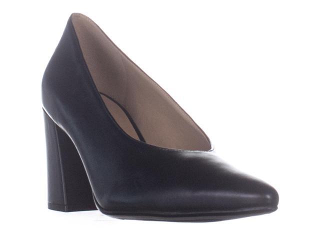 Naturalizer Hope Block Heel Comfort Pumps Black Leather 8 W Us