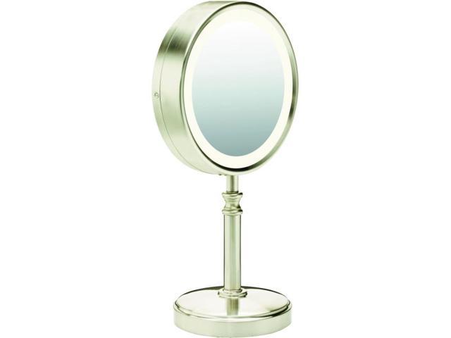 Conair BE116T 10X/1x Lighted Magnified Fluorescent Makeup Mirror, Satin ...