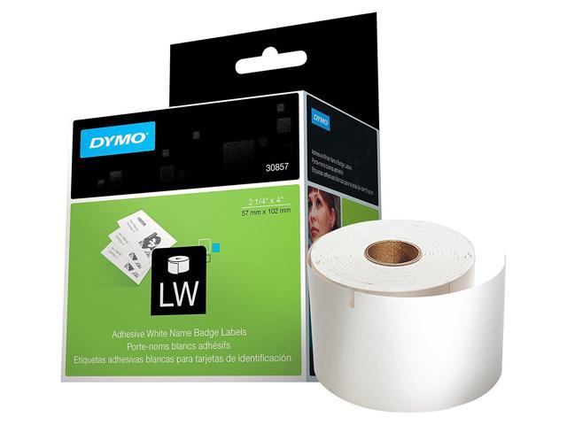 Dymo 1760756 4" Self-Adhesive Name Badge Label, Black/White - 1 Roll (250 Labels)