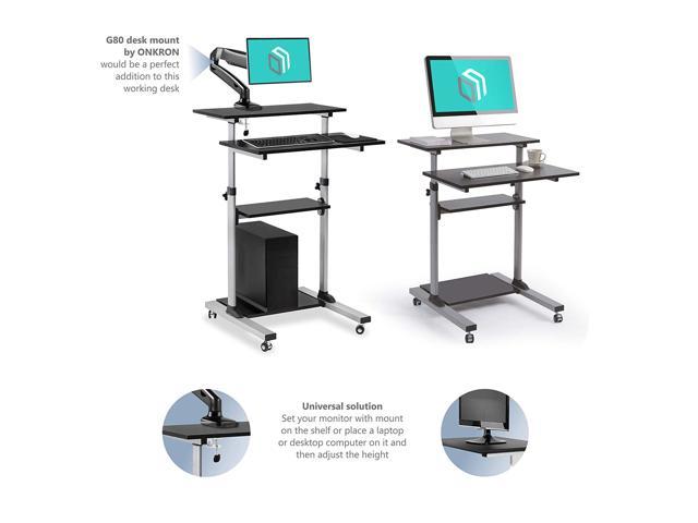 Onkron Mobile Stand Up Desk Height Adjustable Computer Workstation