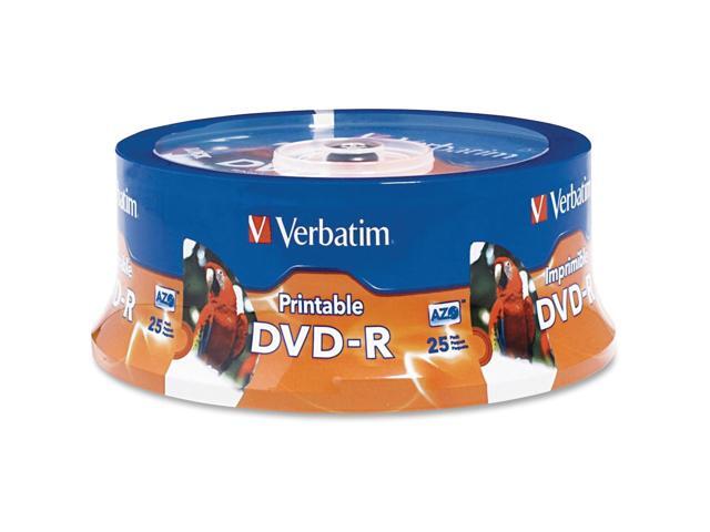 Verbatim DVD-R 4.7GB 16X White Inkjet Printable, Hub Printable - 25pk Spindle - TAA Compliant - photograph regarding Verbatim Dvd R Printable called Verbatim DVD-R 4.7GB 16X White Inkjet Printable, Hub Printable - 25pk Spindle - TAA Compliant -