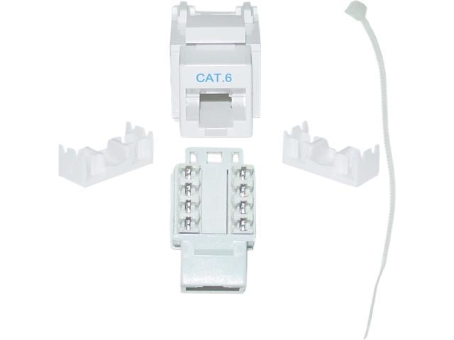 Cable Wholesale Cat 6 Keystone Jack, RJ45 Female to 110 Punch Down - White