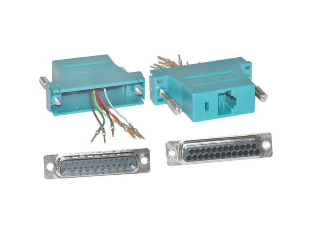 DB25 Male to RJ45 Female Modular Adapter Kit 2 8 Conductor NEW