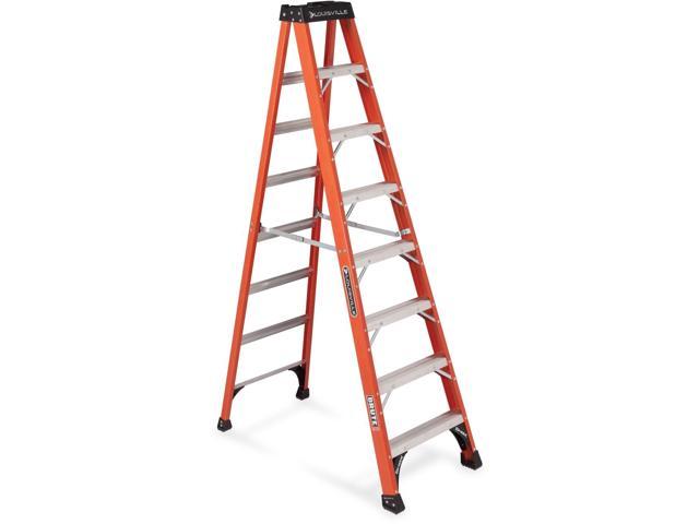 Photo 1 of Louisville Ladder - - Louisville 8 ft Fiberglass Step Ladder - 7 Step - 375 lb Load Capacity96 - Orange