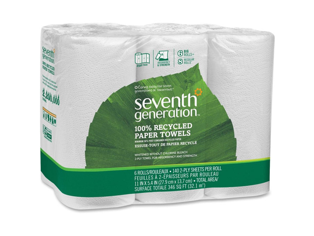 Seventh Generation Servietten 100% Recycelt – 1 Packung, Weiß, 29,5x31,5cm