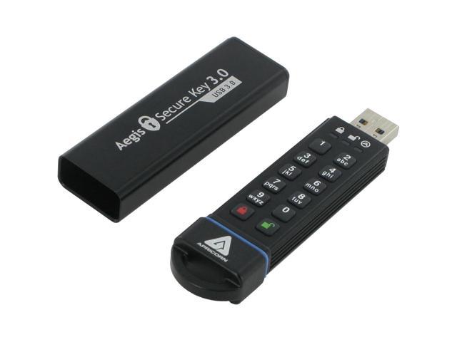 Apricorn - ASK3-8GB - Apricorn 8GB Aegis Secure Key USB 3.0 Flash Drive - 8 GB - USB 3.0 - 256-bit AES