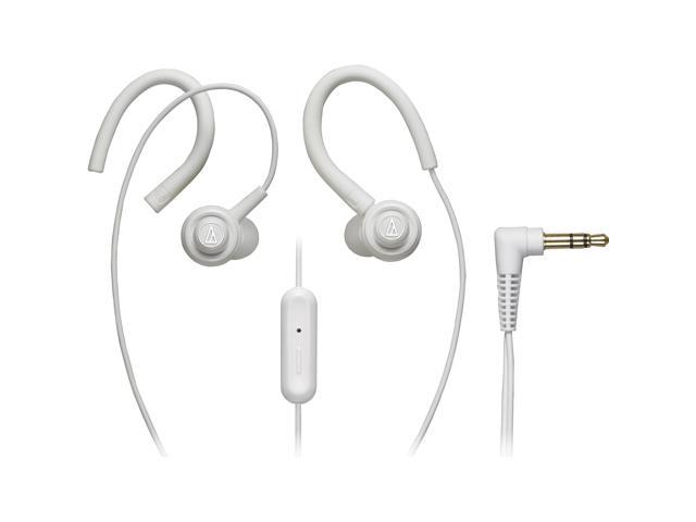 Audio-Technica ATH-COR150iS Sonicsport In-ear Headphones with In-line Mic & Control - White