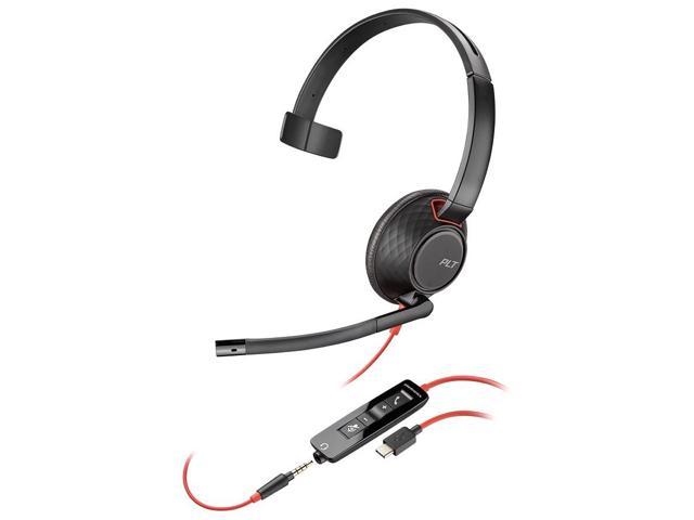 Plantronics - 207577-03 Blackwire C5210 Headset - Mono - USB Type A - Wired - 20 Hz - 20 kHz - Over-The-Head - Monaural - Supra-Aural - Noise Cancelling Microphone