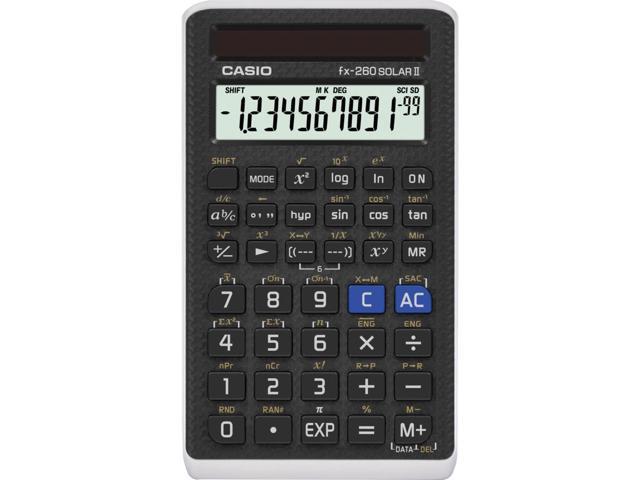 Casio Scientific Calculator 10 2 Digit 63 100 Wx2 9 10 Lx5 H Bk Fx260solarii Newegg Com