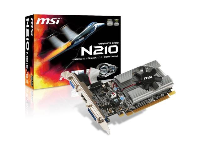 MSI N210-MD1G/D3 GeForce 210 Graphic Card 1 GB DDR3 SDRAM G2101D3