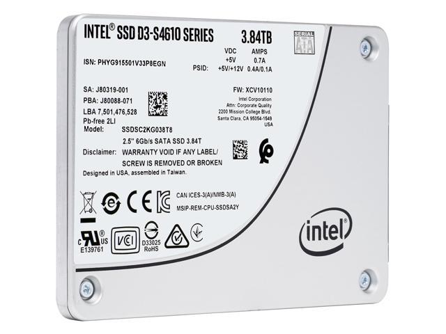 Intel D3-S4610 3.84TB 3D TLC SATA 6Gb/s 2.5-Inch Data Center SSD 