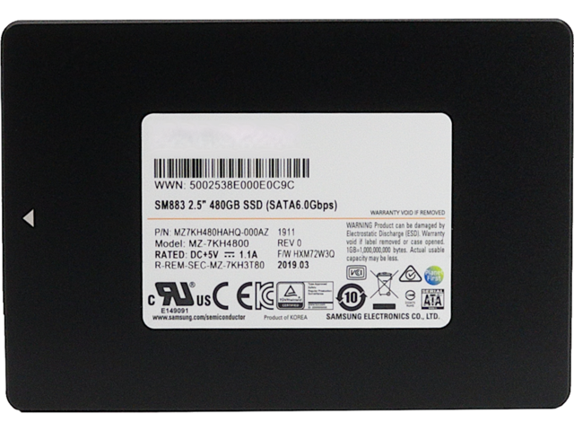 贈り物 SAMSUNG SSD SM883 480GB SATA 6GB/S ブラック 通販