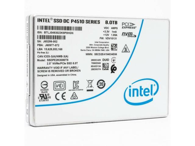 Intel DC P4510 Series 8TB 3D TLC PCIe 3.1 x4 NVMe U.2 2.5