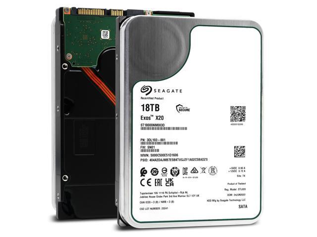 [HDD] Refurbished: Seagate Exos X20 18TB SATA 6Gb/s 7200RPM 3.5" Enterprise Hard Drive - ST18000NM003D - Newegg.com ($169.99)