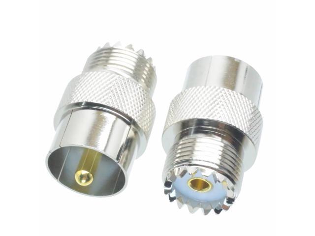 10Pcs Adapter UHF PL-259 Push-On//Quick Male to UHF Female SO-239 Connector