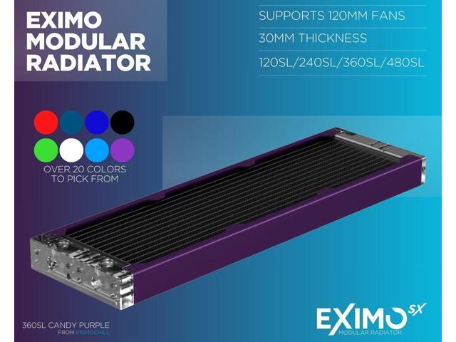 PrimoChill 120SL (30mm) EXIMO Modular Radiator, Black POM, 1x120mm ...