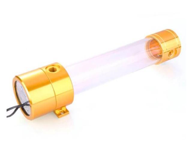 B-NWD5+CT230 Gold 230mm Aluminum Reservoir Combo w//Armor Bykski D5 Pump
