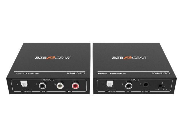 BZBGEAR Stereo/TOSLINK/COAX Audio Extender (Transmitter/Receiver) over Cat5e/6/7 upto 950ft