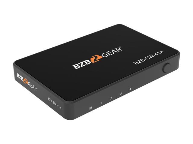 BZBGEAR 4-Port 4K 18Gbps 60Hz HDMI 2.0 Switcher with IR Remote Control