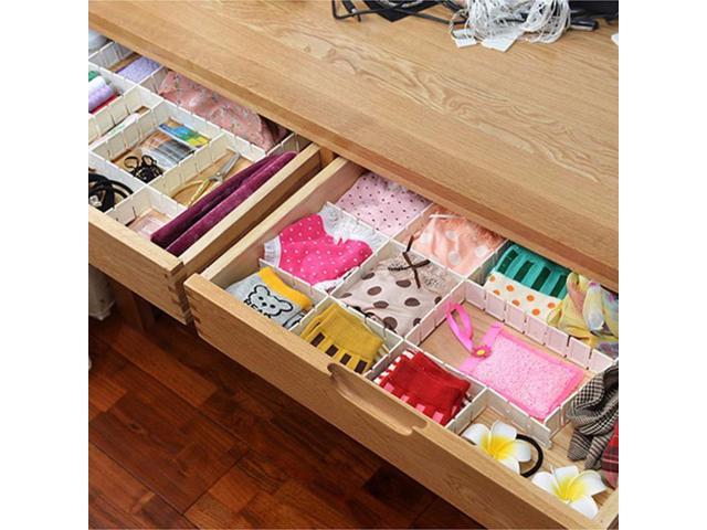 6pcs Diy Grid Drawer Divider Household Necessities Storage