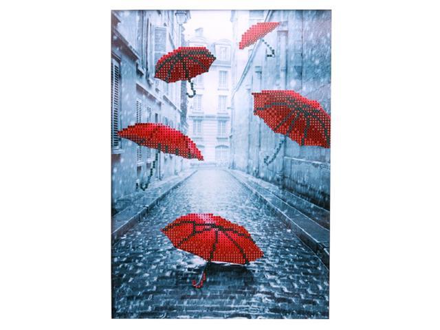 DIY 5D Red Umbrella Round Resin Diamond Painting Mosaic Embroidery Craft Decor