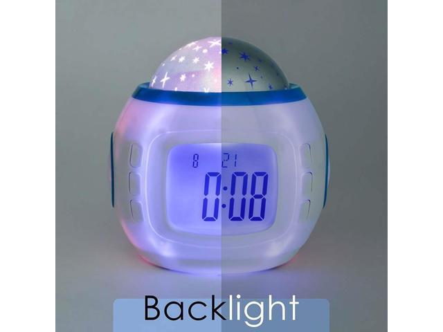 Led Projection Alarm Clock With Music Digital Lcd Display Sky Star Night Light Kids Bedroom Projector Lamp Home Decor E2