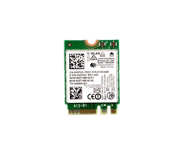 Refurbished Lot Of 2 Intel Dual Band Wireless Ac 7265 Wlan Wifi Bluetooth Card 7265ngw K57gx Cn 0k57gx 001 Newegg Com