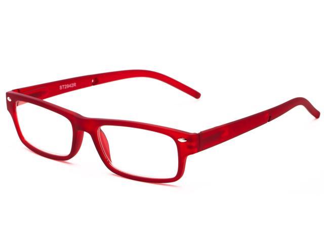 red rectangle glasses