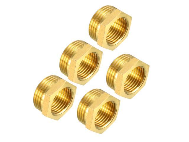 Brass Threaded Pipe Fitting 3 4 Pt Male X 1 2 Pt Female Hex Bushing Adapter 5pcs Newegg Com