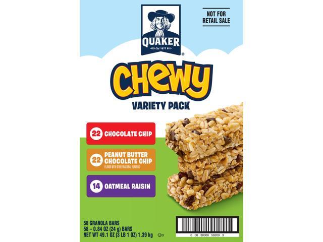 Quaker Chewy Granola Bars, Variety Pack, 58 Bars