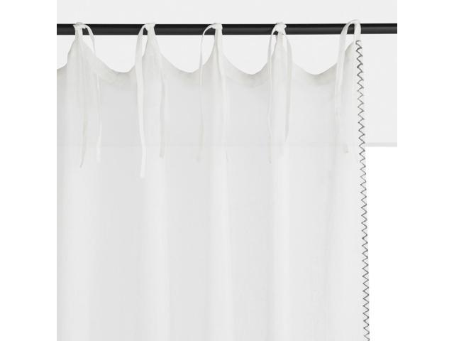 La Redoute Delhia Tie Top Curtain Panel Br Br White Size