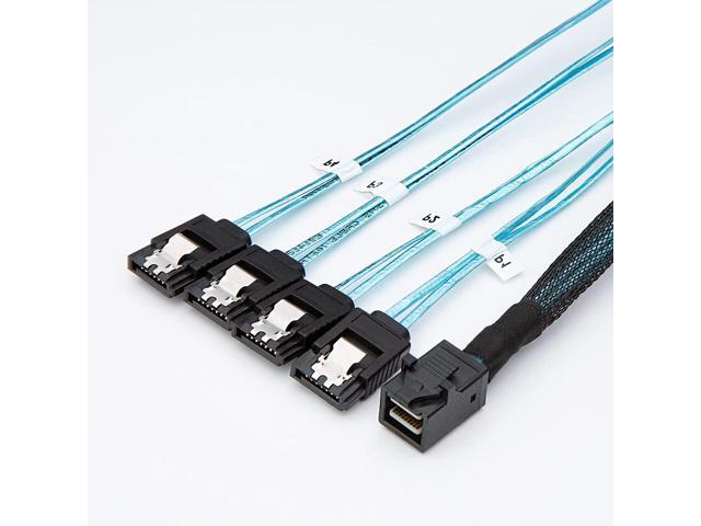 4 CableCreation Internal Mini SAS SFF-8643 to 29pin SFF-8482 connectors with SATA Power,1M 