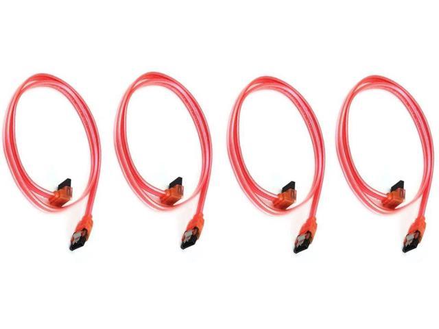 CNE568928 - UV Red 10 Pack 24Inch SATA 6Gbps Cable W/Locking Latch 90 Degree to 180 Degree 
