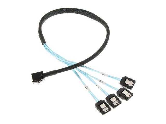 Internal Mini SAS SFF-8643 to 4 SATA 7Pins Cable for PC Chassis 12Gbps 0.5M 