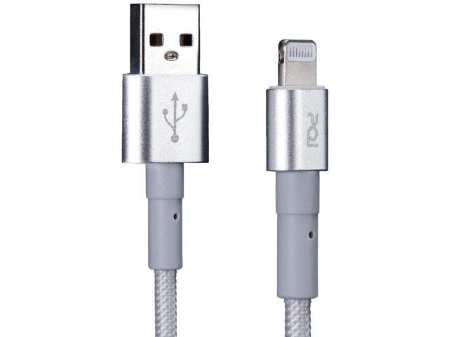 PQI MFi Certified Apple iPhone Charger Cable -Nylon Braided USB C to Lightning Cable - 4.9ft (150cm) Arctic Silver Charging Cord - Compatible with Apple iPhone 12 Pro Max, 11, and More