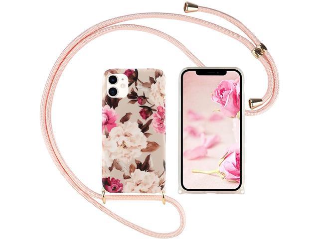 Herzzer For iPhone 11 Pro Max 6.5 Girly Crossbody Plating Case with Strap Lanyard,Women Girls Cute Marble Pattern Shockproof Soft TPU Bumper Long Necklace Phone Case Cover,Black Marble 
