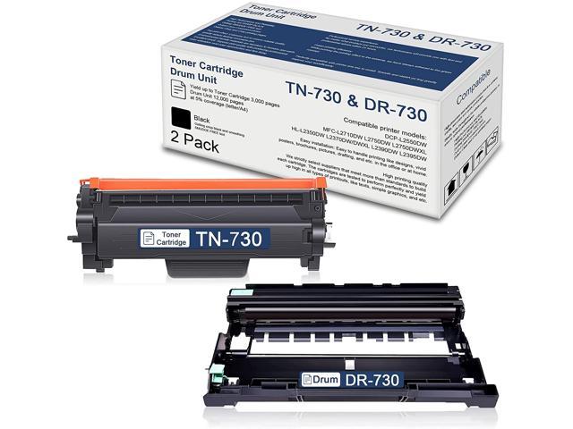   6 Pack,Black TN-730 TN730 Toner Cartridge Compatible Replacement for Brother HL-L2350DW HL-L2370DW/DWXL HL-L2390DW DCP-L2550DW MFC-L2710DW MFC-L2750DW MFC-L2750DWXL Printer Toner Cartridge 