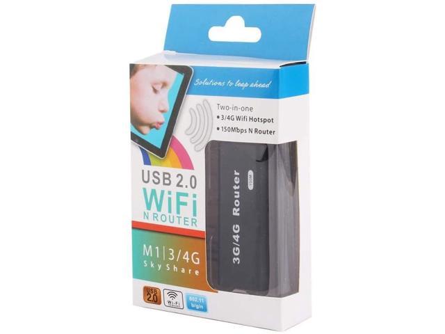 M1 Portable 3G WiFi Hotspot IEEE802.11b/g/n 150Mbps RJ45 USB Router 